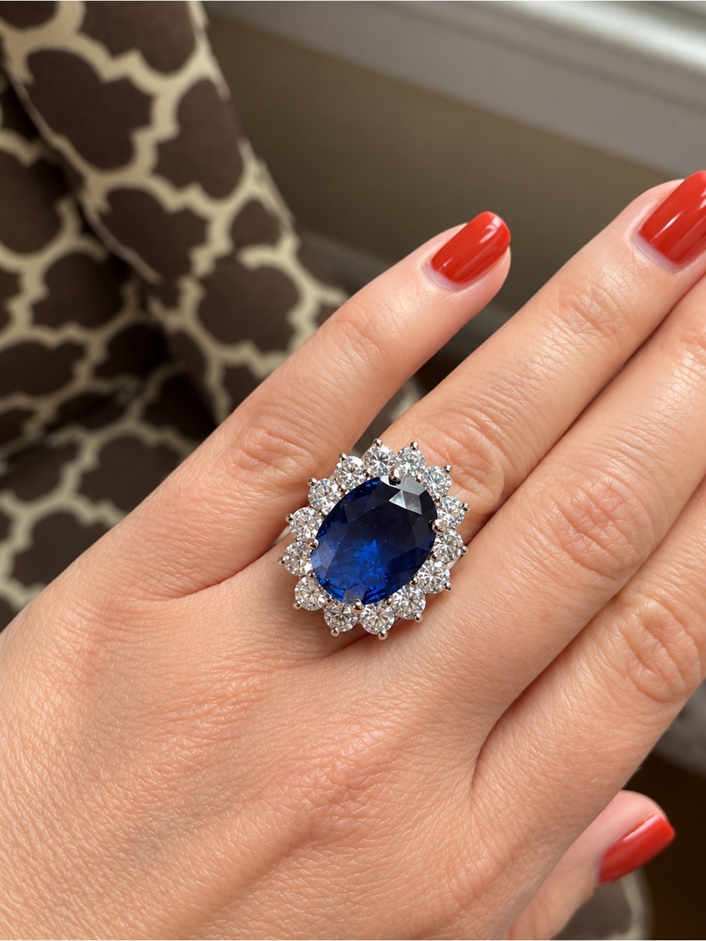 Kenneth Jay Lane - “Princess” Simulated Sapphire Ring – Size 8
